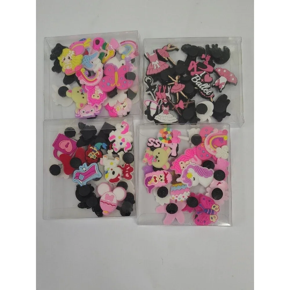 4 Packages Of Colorful Shoe Charms